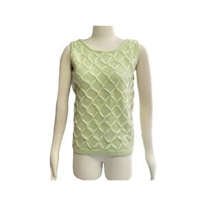 1970s Wool Knit Vest: Lucite Beads, Argyle Pattern - Size M